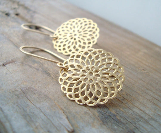 Gold Mandala Earrings