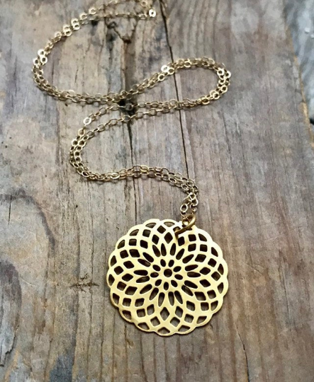 Gold Mandala Necklace