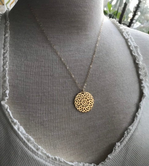 Gold Mandala Necklace