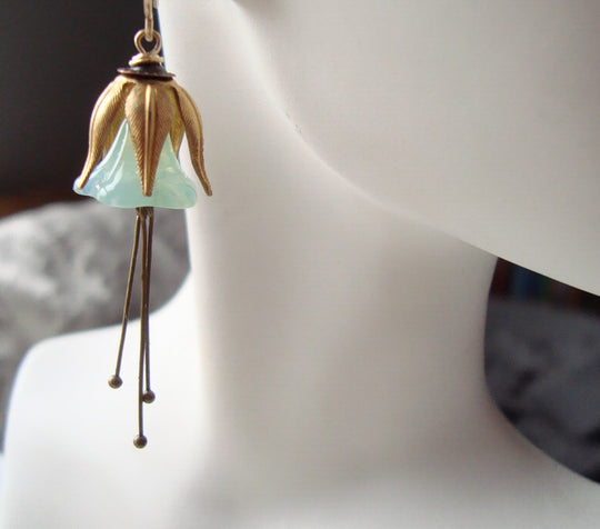 Mint Green Blossom Earrings