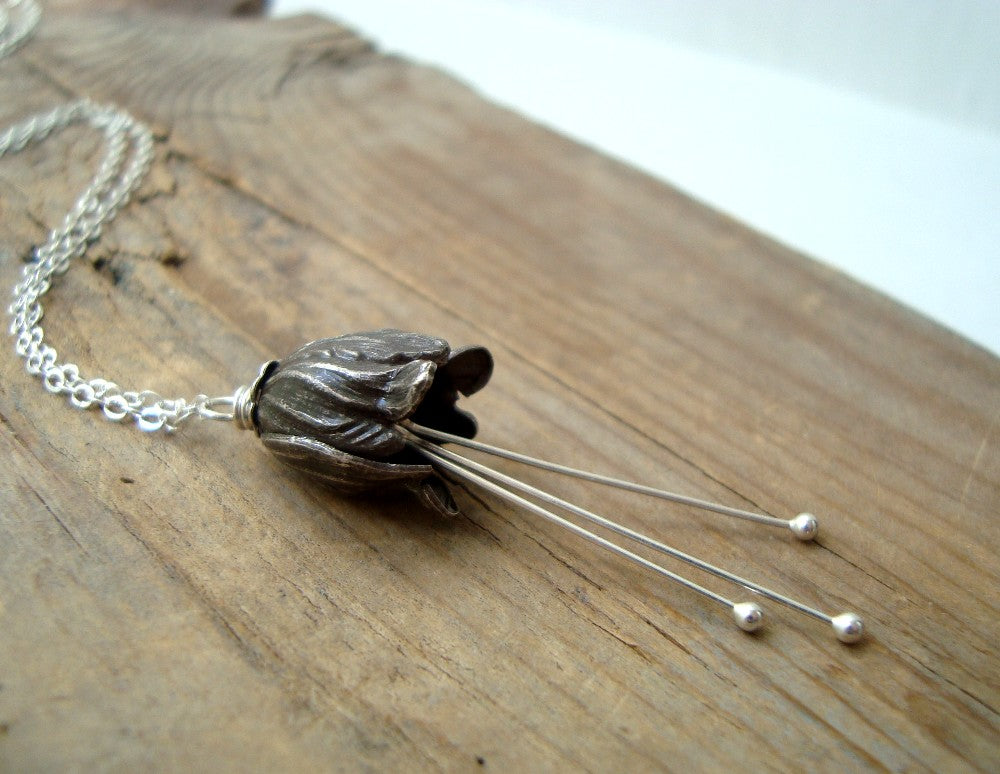 Sterling Silver Tulip Tree popular Leaf Necklace