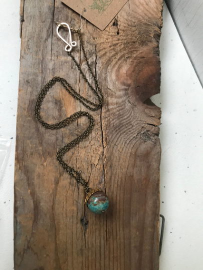 Acorn Necklace with Turquoise