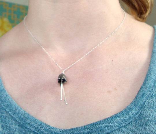 Small Silver Tulip Flower Necklace